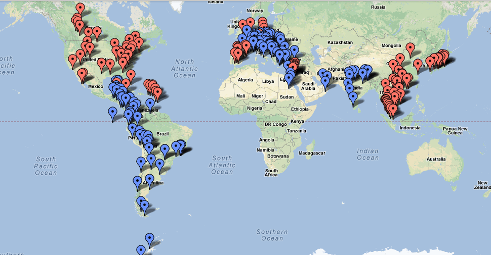 Blue = Where We're Going, Red = Where We've Been