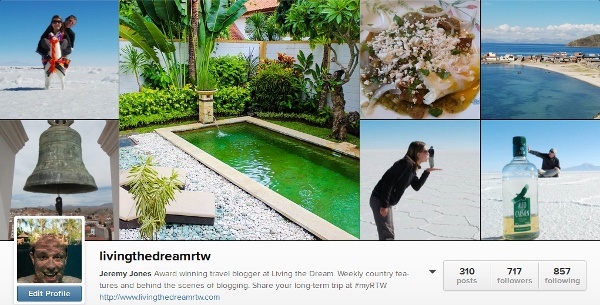 Living the Dream Instagram using travel tags