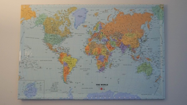 DIY Push Pin Travel Map 