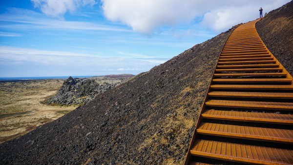 Climbing a Crater in Iceland