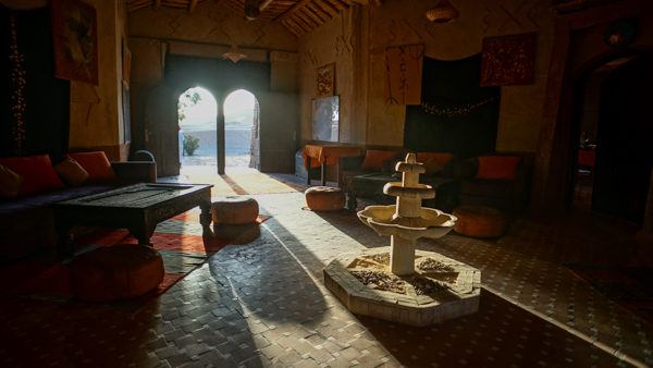 Lobby of Riad in the Sahara Desert