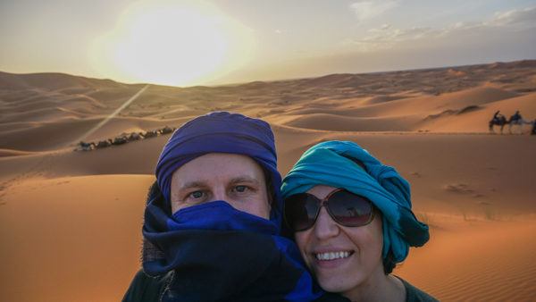 Sunset in the Sahara Desert