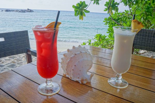 Drinks at the Takamaka Beach Bar on Praslin