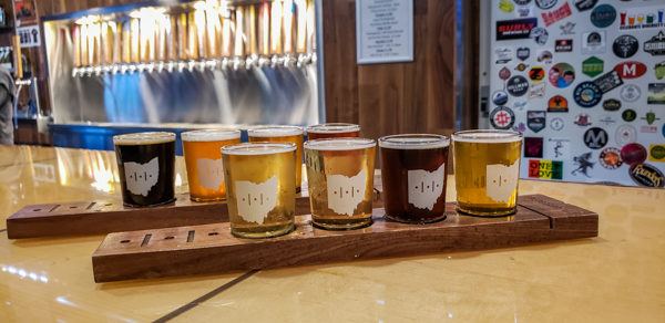 Flight at Fretboard Brewing Company