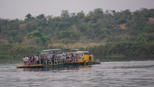 Crossing the Nile in Uganda