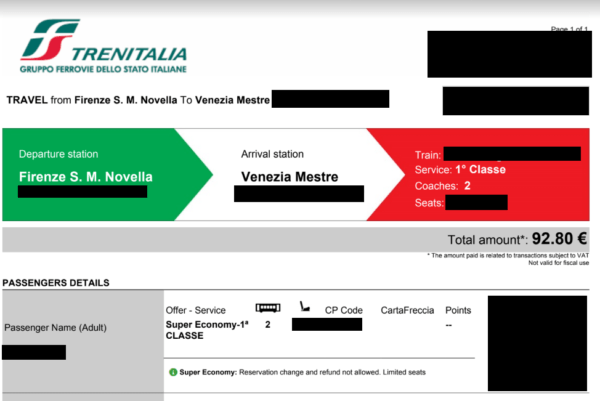 European Train Ticket Example