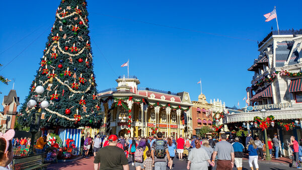 Main Street at Magic Kingdom at Christmas