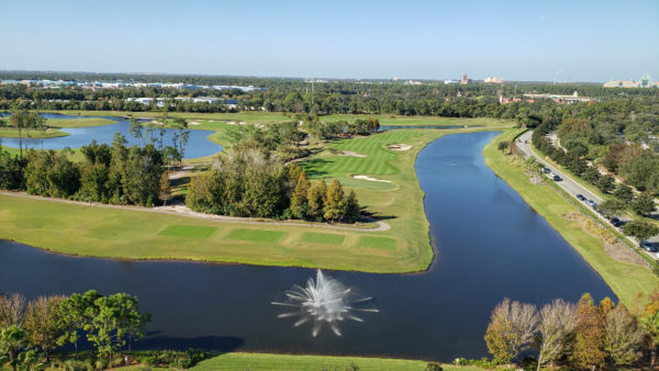 View from Room 1401 at Hilton Bonnet Creek - Hollywood Studios and Animal Kingdom in Background