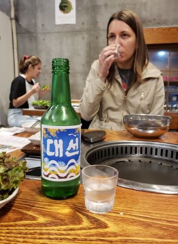 Soju with Korean Barbecue