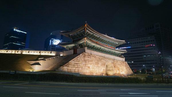 Old Gate in Seoul at Night