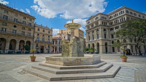 an Empty Town Square in Havana