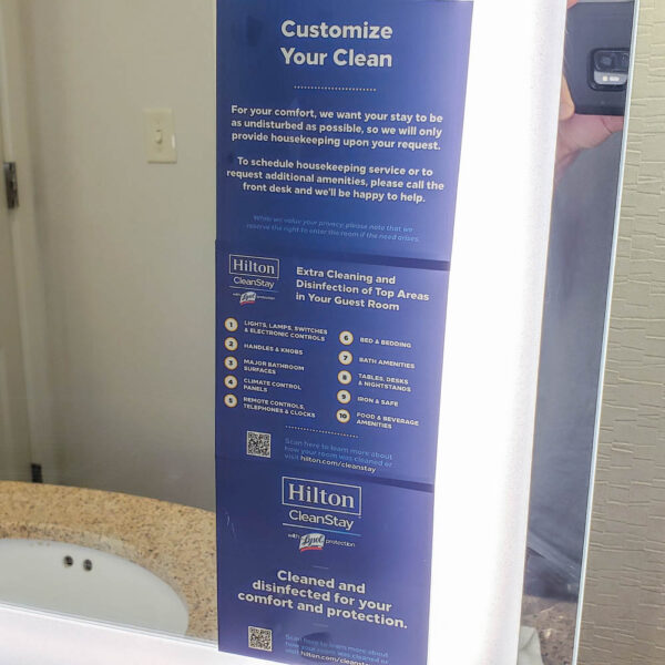 Hilton CleanStay sign