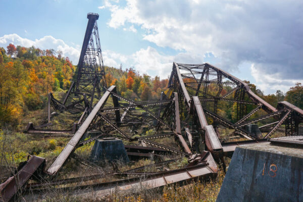 Impressive wreckage of Kinzua Viaduct