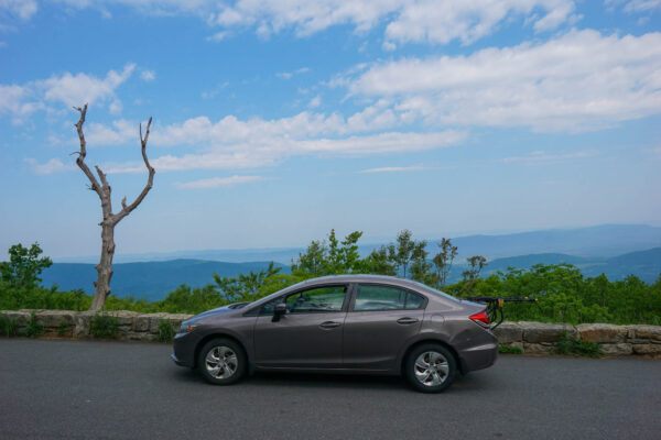 Parking at a Lookout on Skyline Drive