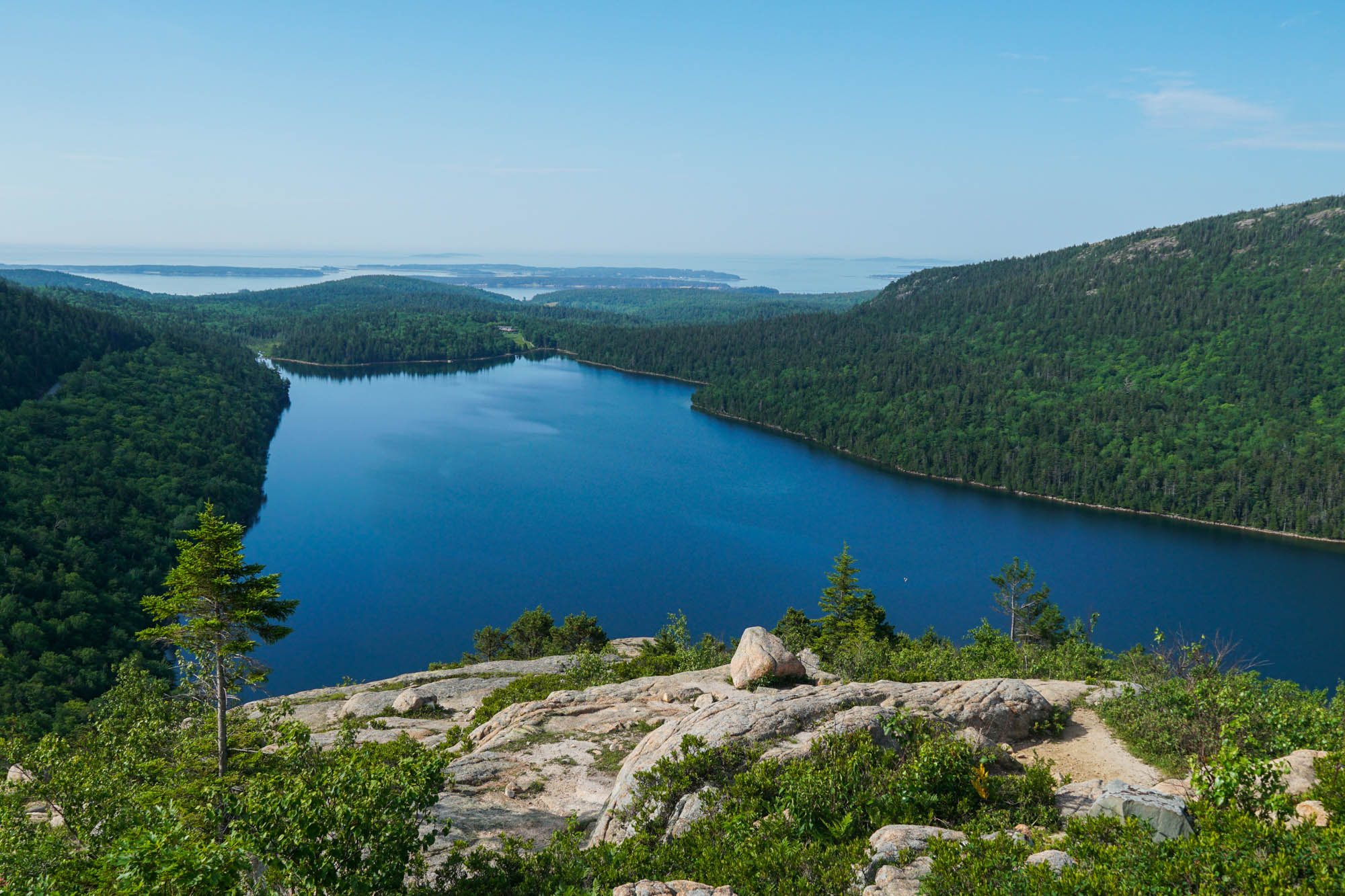 View of Jordan Pond from the Bubbles Summit
