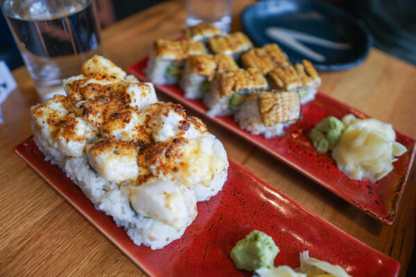 Scallop and Eel Rolls from Pai Men Miyake in Portland