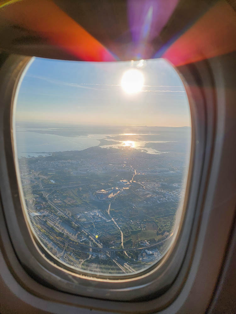 Looking out When Flying into Lisbon, Portugal