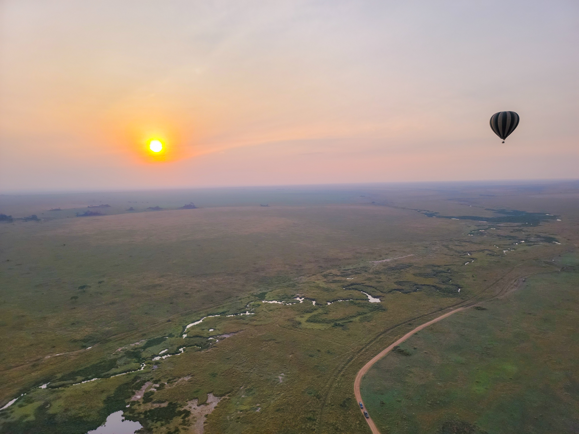 Sunrise Over the Serengeti from Hot Air Balloon